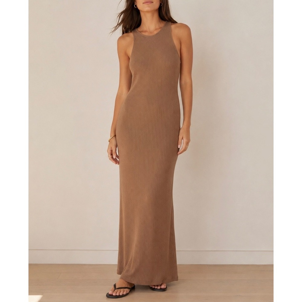 REFORMATION Maje Ribbed Maxi Dress